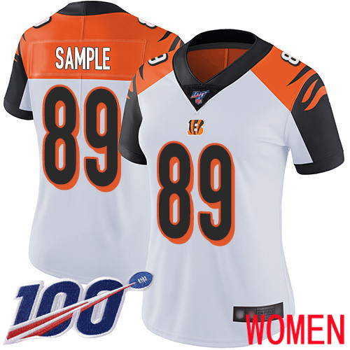 Cincinnati Bengals Limited White Women Drew Sample Road Jersey NFL Footballl 89 100th Season Vapor Untouchable